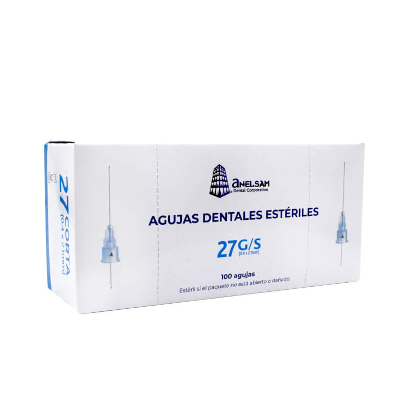 CAJA DE AGUJAS AZUL ANELSAM 27G/S