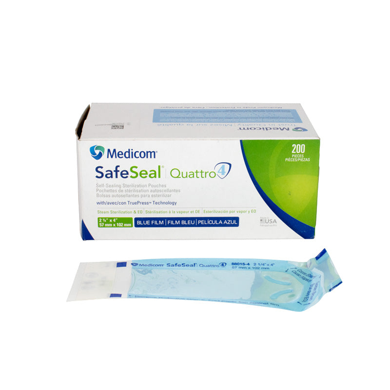 BOLSA PARA ESTERILIZAR MEDICOM SAFE SEAL 57MM X102MM AZUL