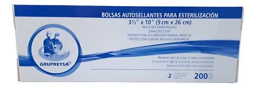 BOLSA PARA ESTERILIZAR GRUPREYSA 9 X 26 CM