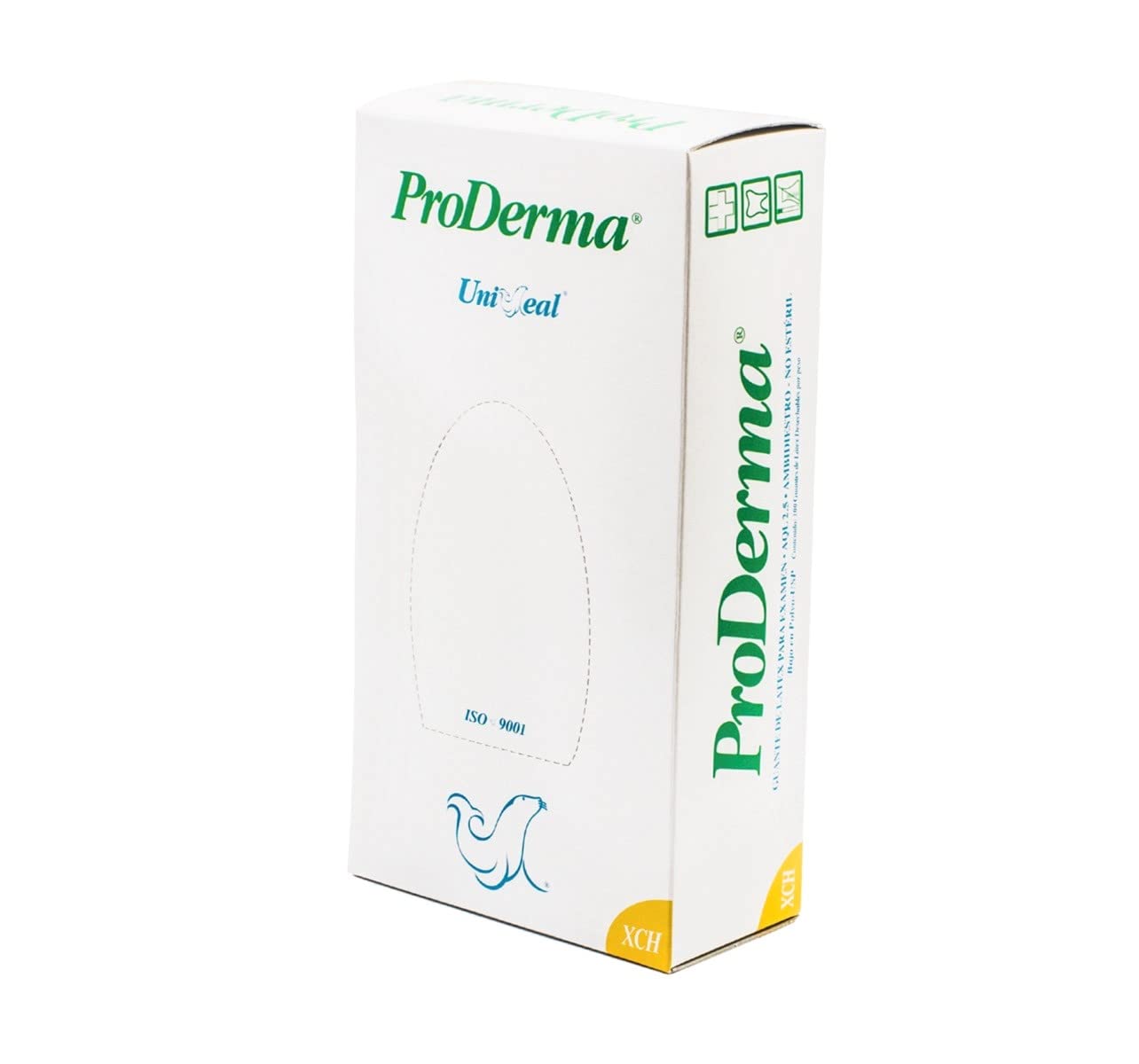 CAJA DE GUANTES UNISEAL LATEX PRODERMA XCHICO BLANCO