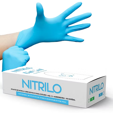 GUANTES DE NITRILO AZUL CH