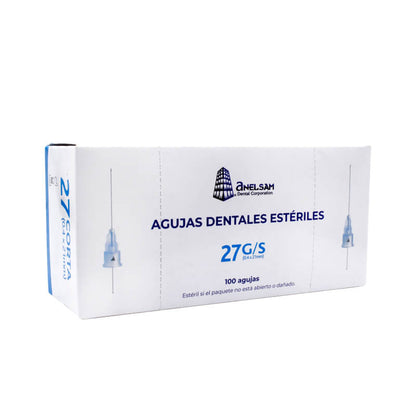 CAJA DE AGUJAS AZUL ANELSAM 27G/S