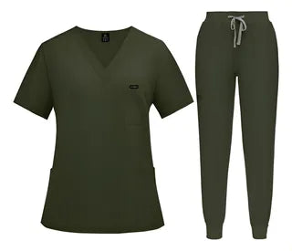 CONJUNTO QUIRURGICO COLOR VERDE MILITAR HOMBRE T- MEDIANA