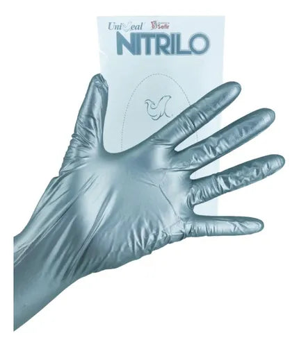 GUANTES DE NITRILO PLATA XCH