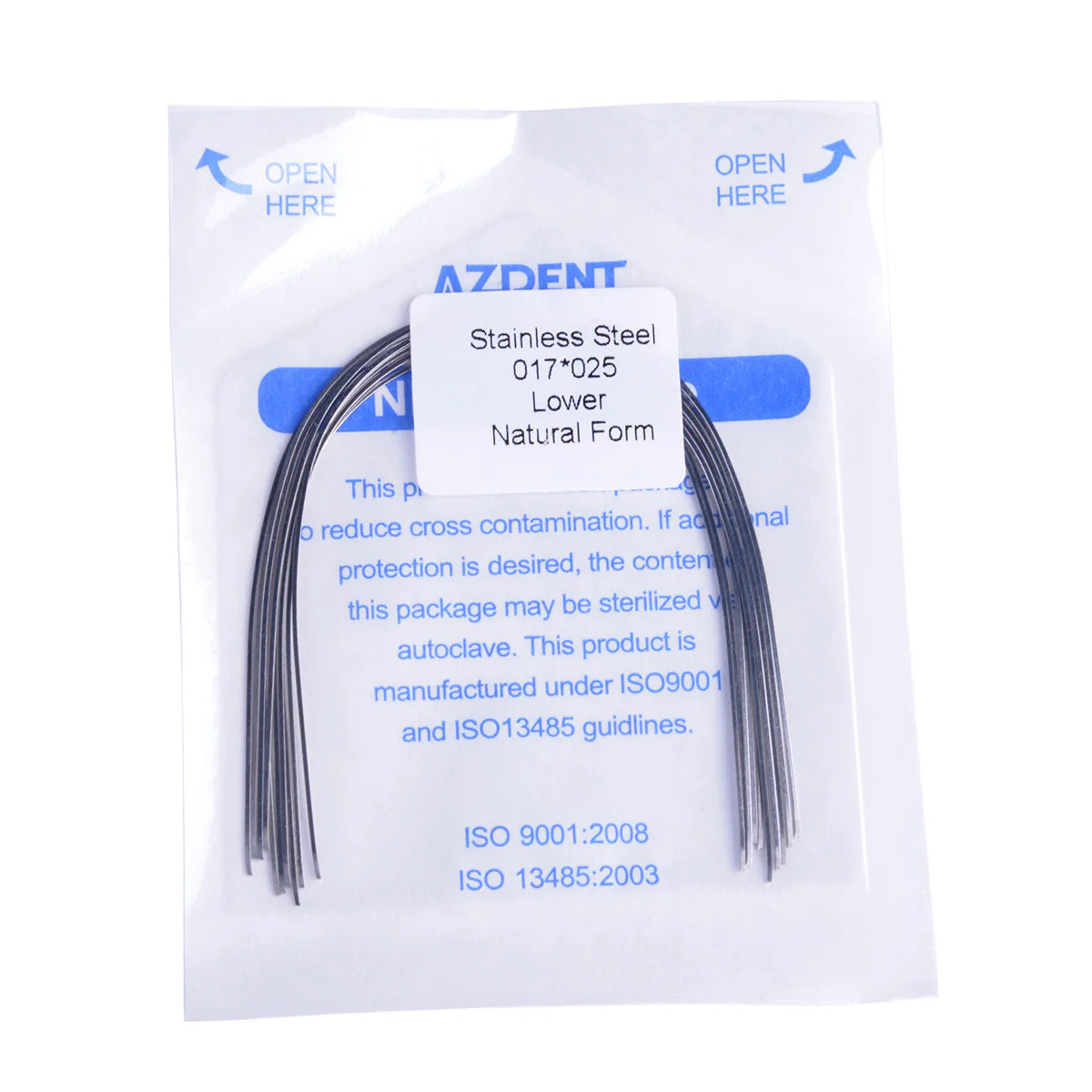 ARCO ARCHWIRES STAINLESS STEEL 0.017 X .025 LOWER PAQUETE