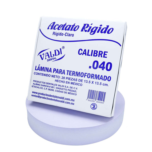 Acetato rigido claro dental calibre 0.40 VALDI por pieza