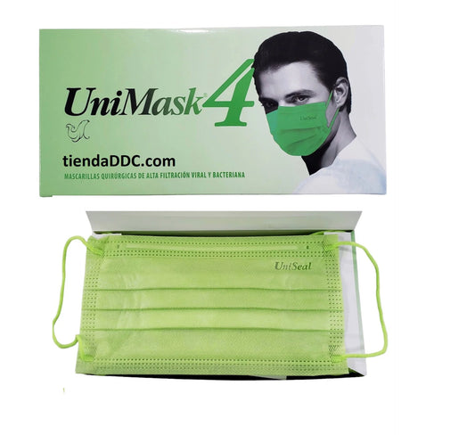 CAJA CUBREBOCAS VERDE UNIMASK4