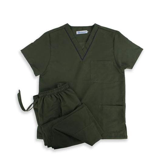 CONJUNTO QUIRURGICO COLOR VERDE MILITAR HOMBRE T-CHICA